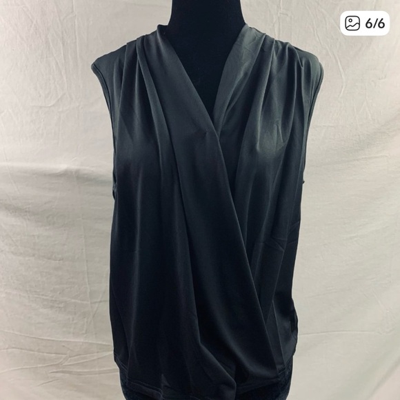 Black Ruched Wrap Tank Top - Picture 6 of 6
